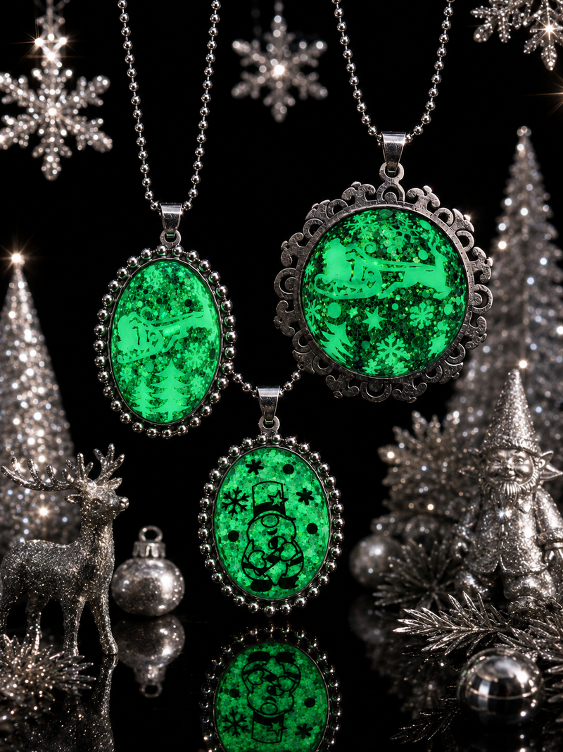 Collection Noël Enchanté – Colliers Fluorescents en Acier Inoxydable