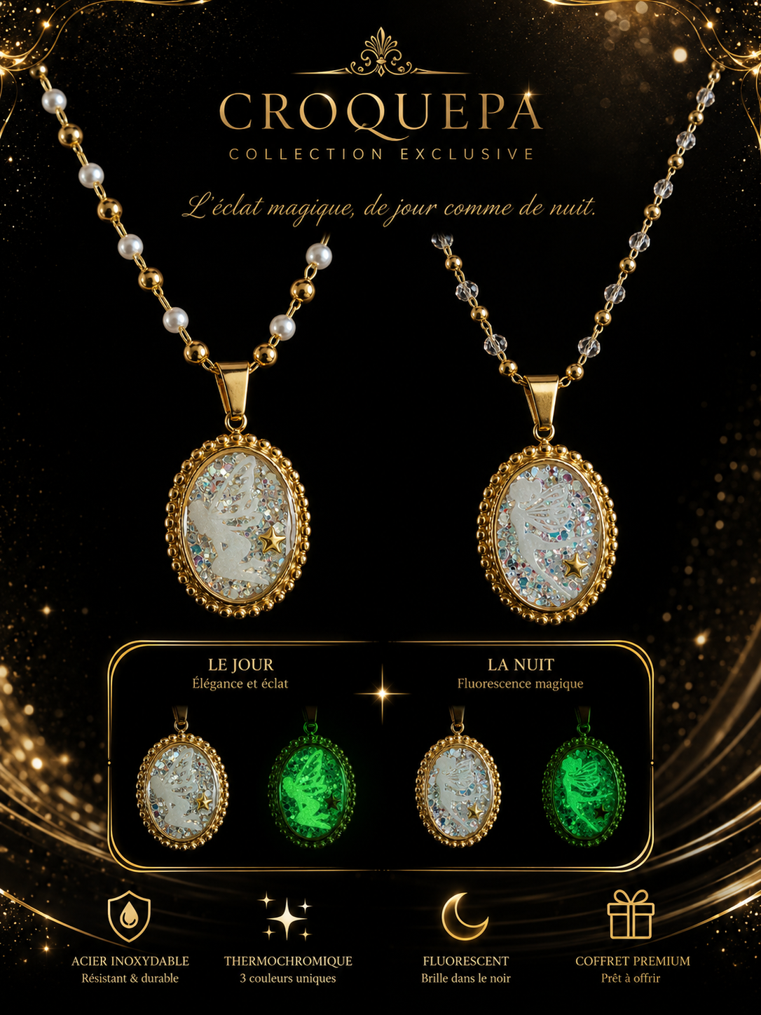 Collection Rêves Lumineux – Colliers féeriques fluorescents aux petites perles