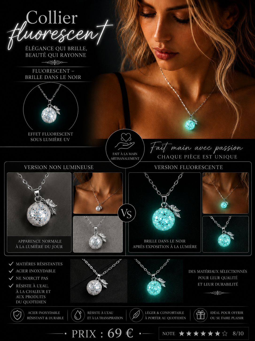 Les colliers fruits féerique argent