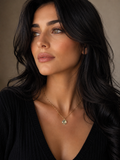 Collier disque en cristal or 2