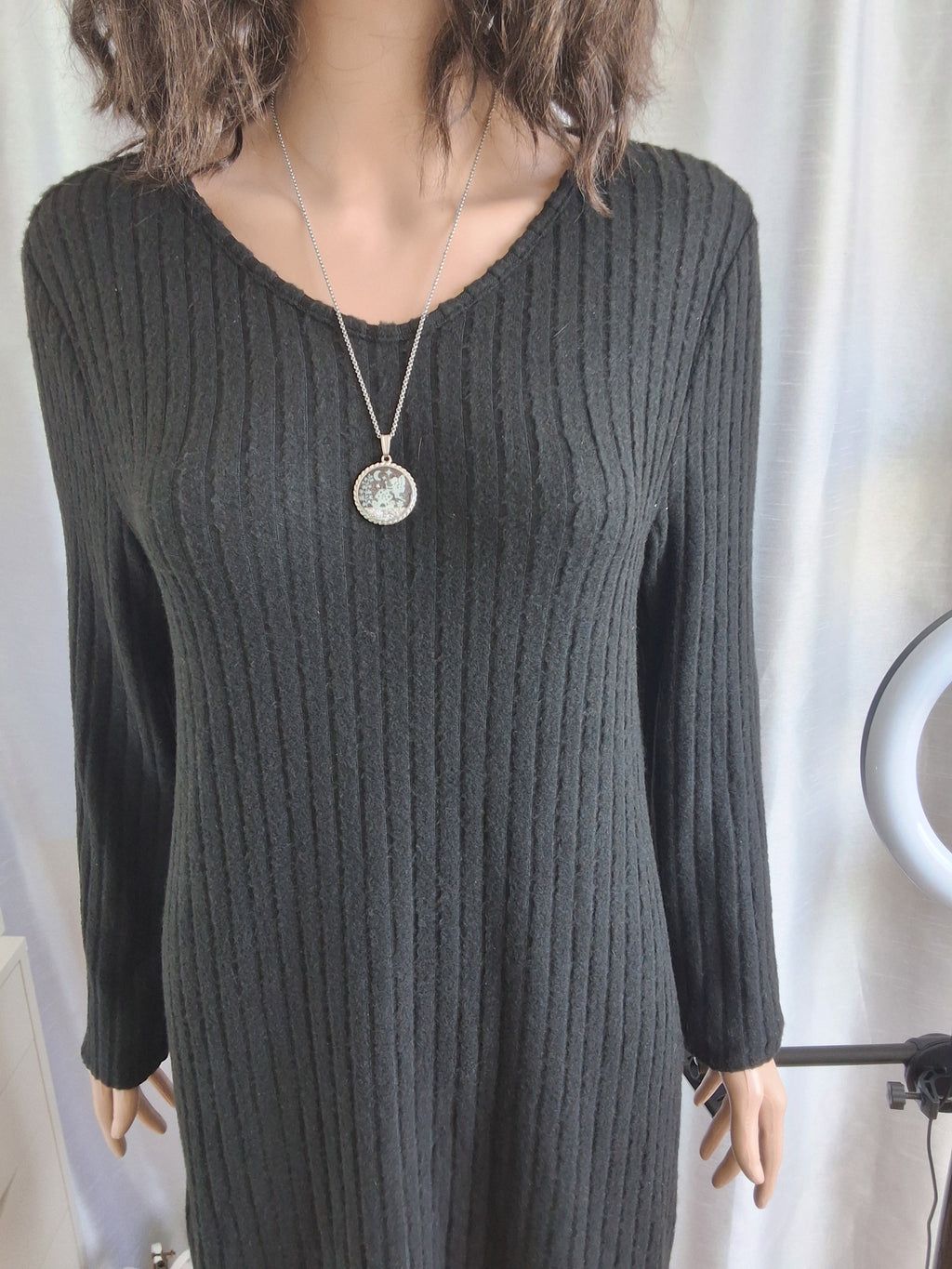 Collier avec pendentif rond à corde de la fée félicia argent