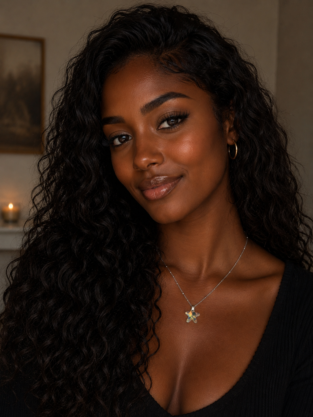 Collier petite étoile de mer en cristal argent