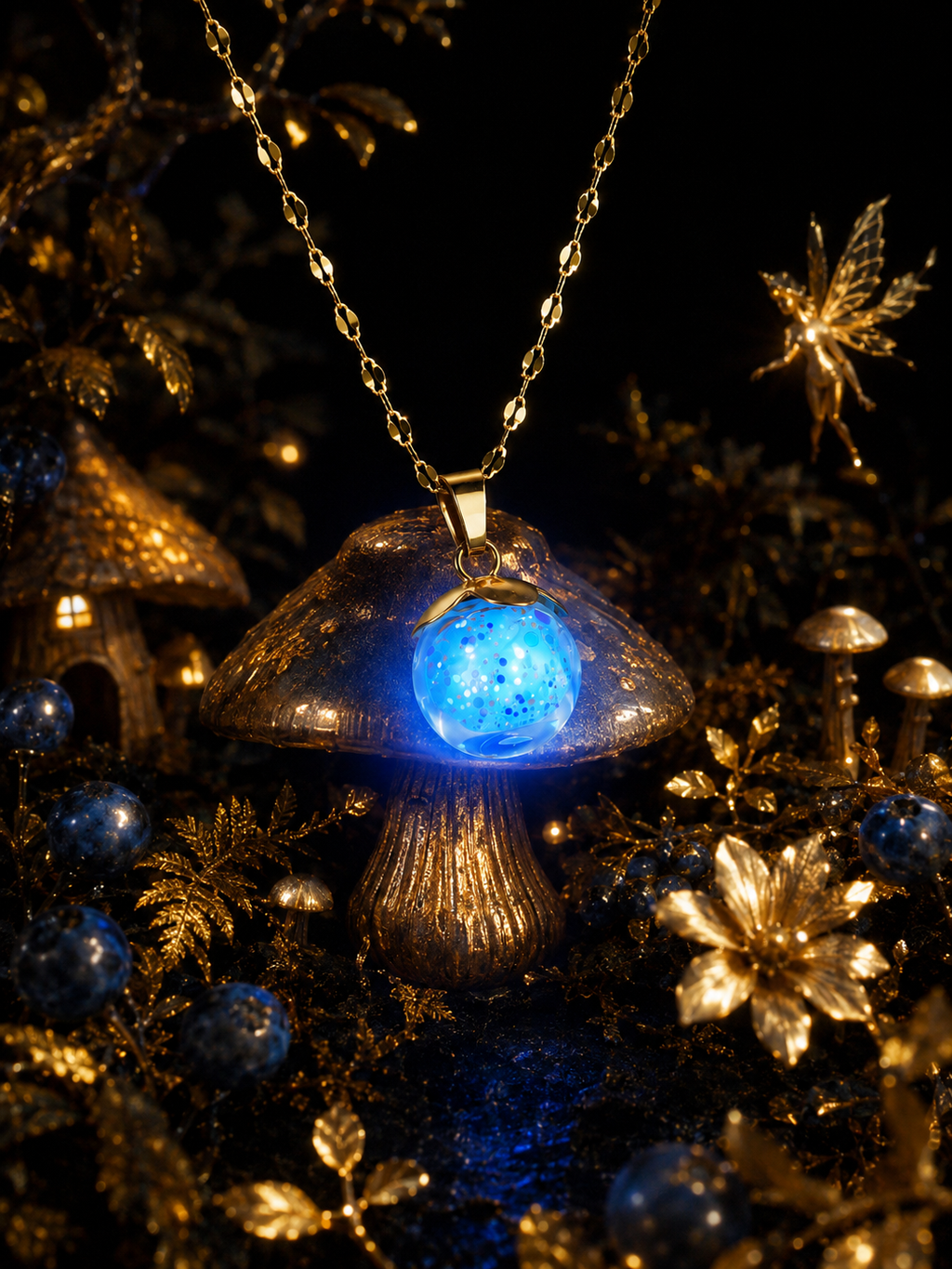 Collier Myrtille Bleue — lumière de topaze
