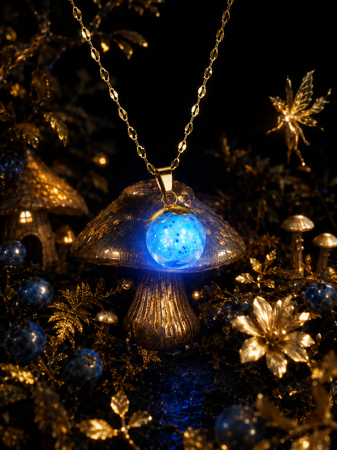 Collier Myrtille Bleue — lumière de topaze