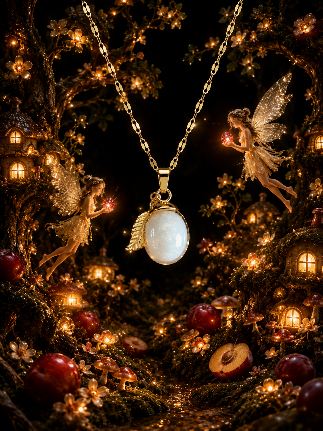 Collier Prune Rouge — Éclat des Fées