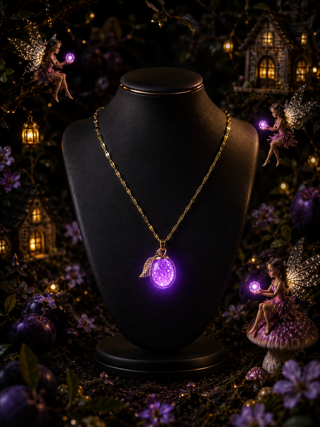 Collier Prune Violette — Nuit Enchantée