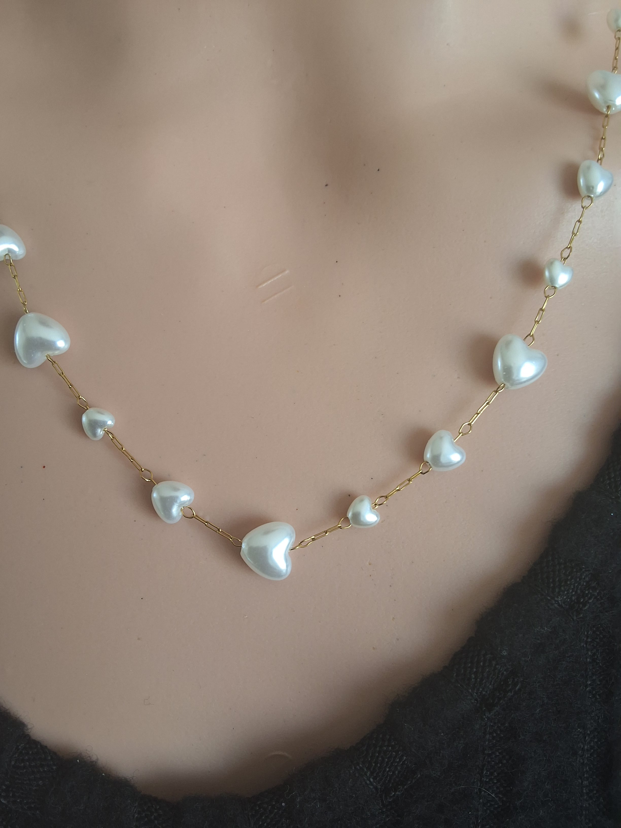 Collier Cœurs Nacrés — Écume d’Amour
