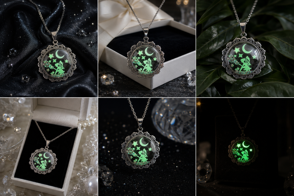 Collier de la fée luna avec tornade sur grosse perle magique