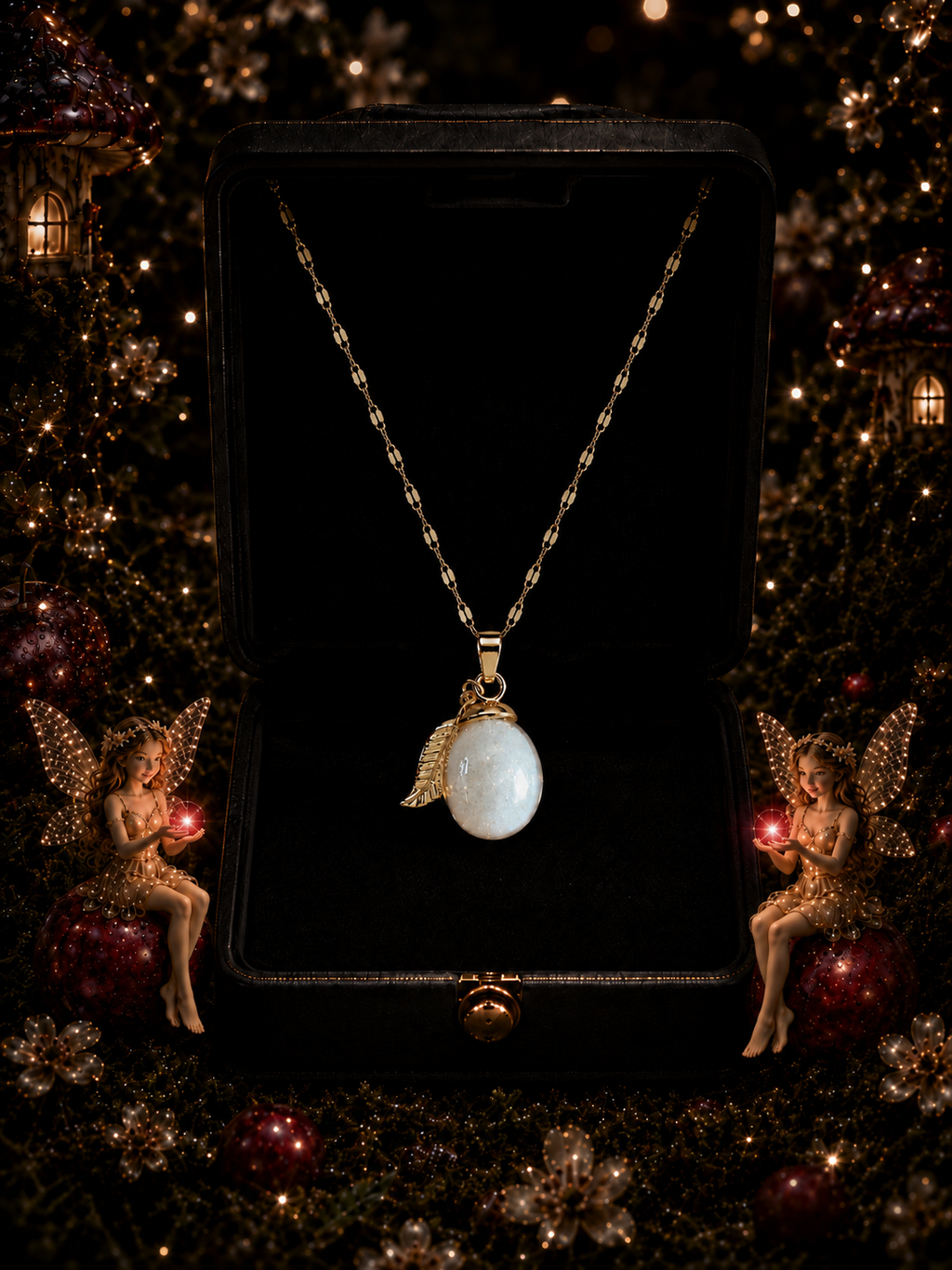 Collier Prune Rouge — Éclat des Fées
