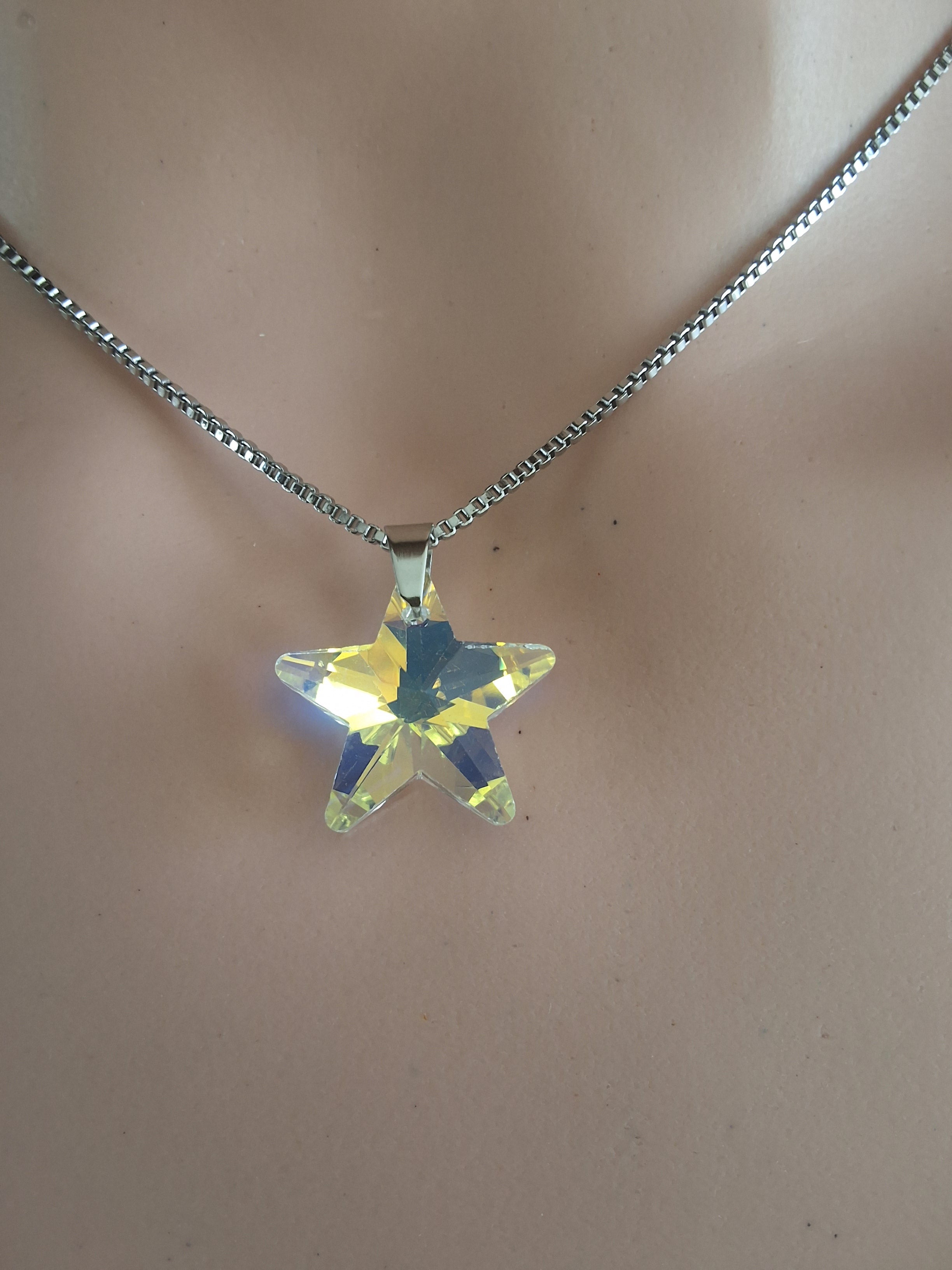 Collier etoile en cristal argent