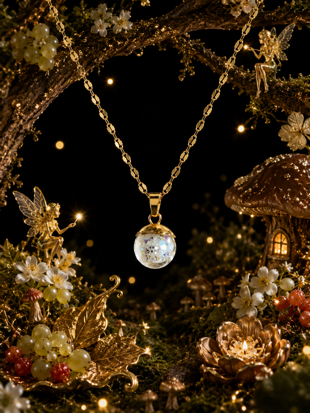 Collier Petite Groseille Verte — Lueur d’émeraude