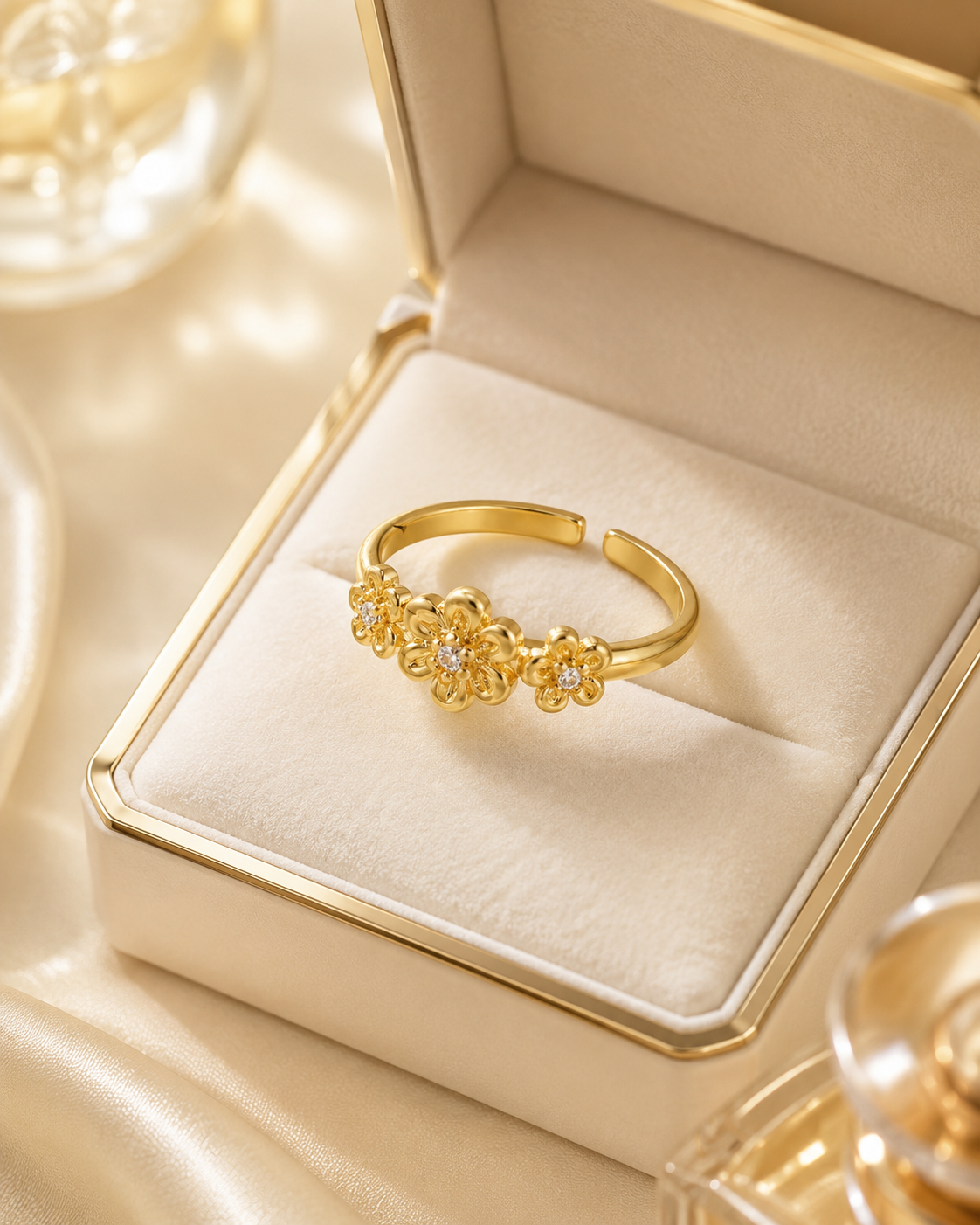 Bague 3 fleures de cerisier