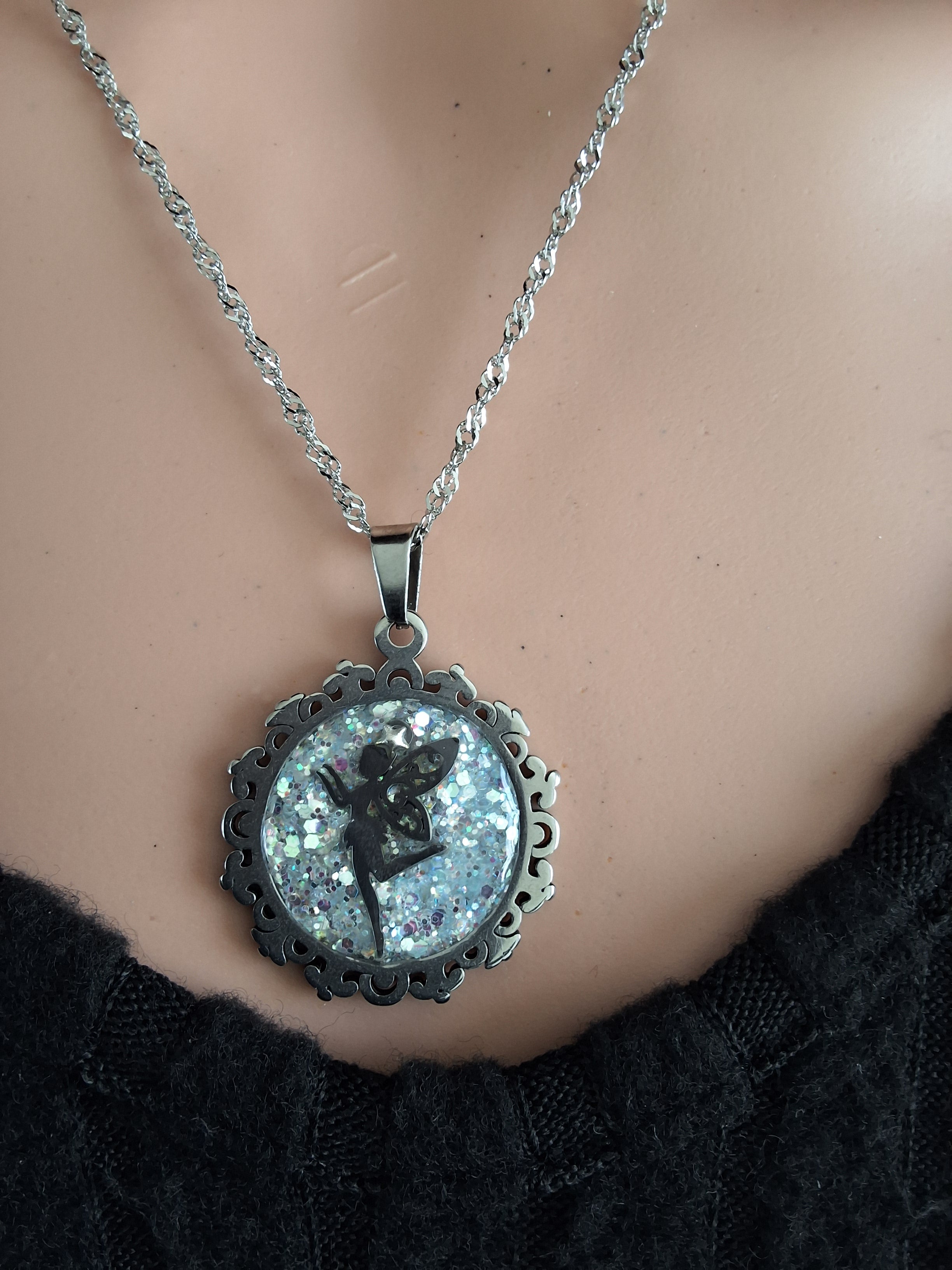 Collier fée acier