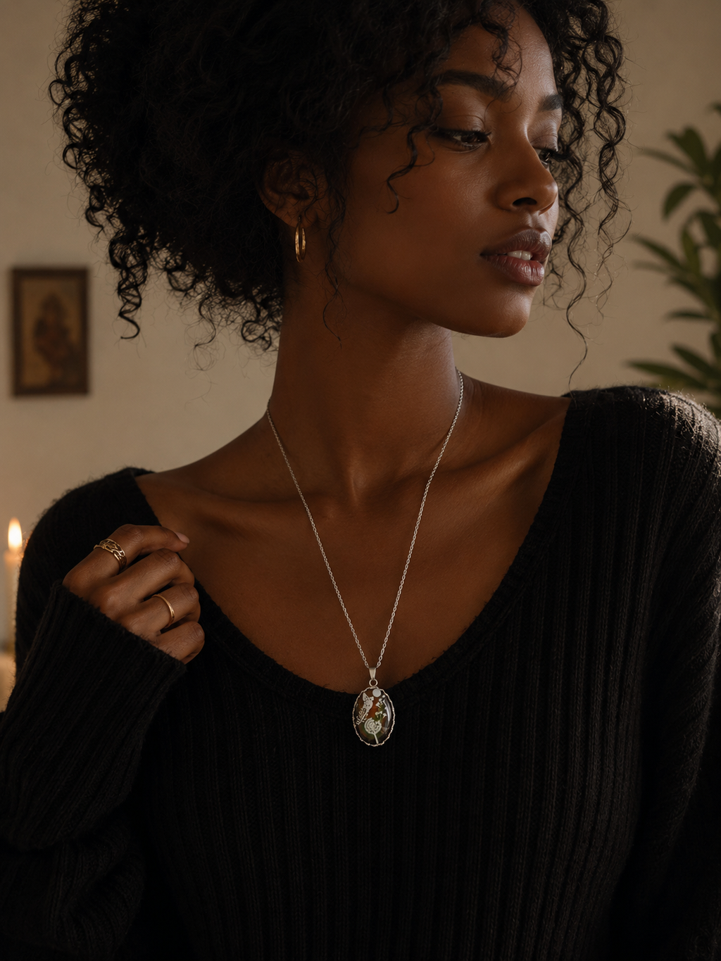 Collier de la fée lumina 2 avec perle changeante