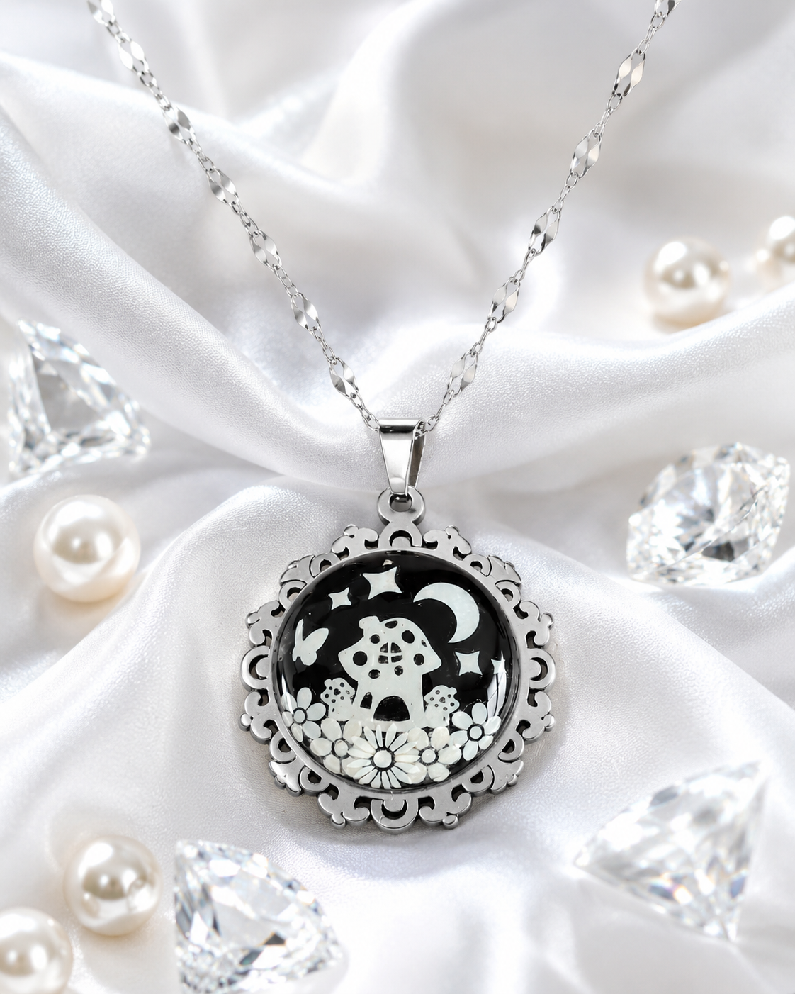 Collier avec petite perle magique champihome