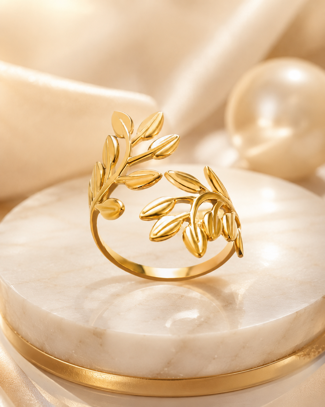 Bague 2 feuilles