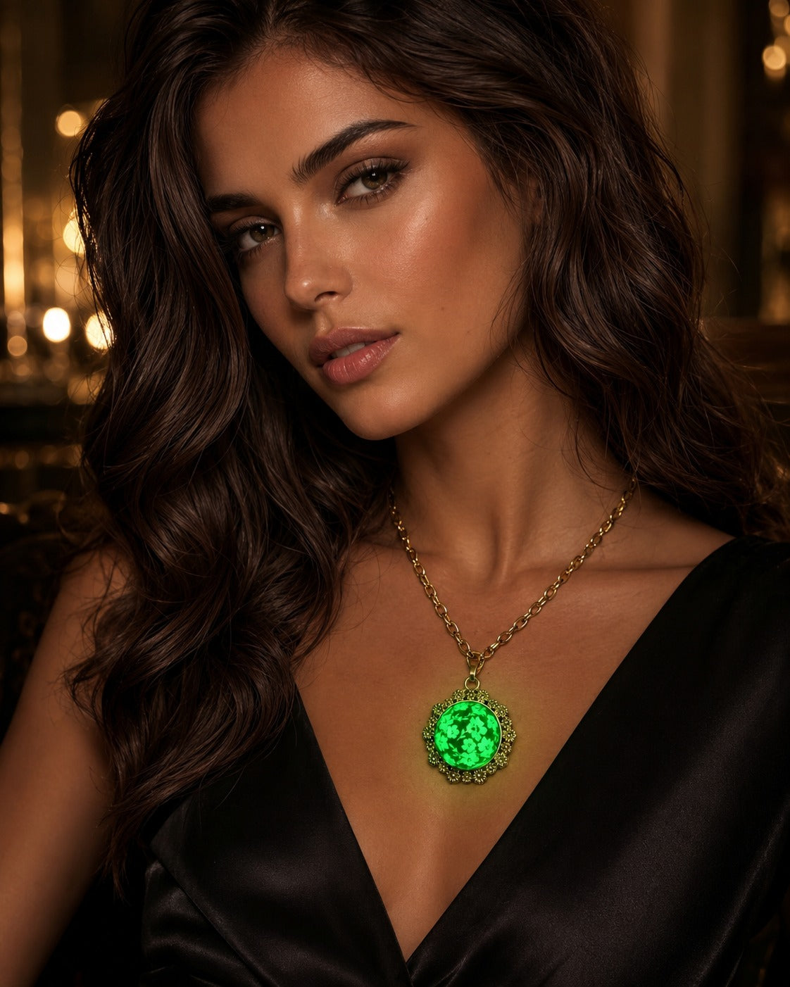 Collier fleures et dentelle.