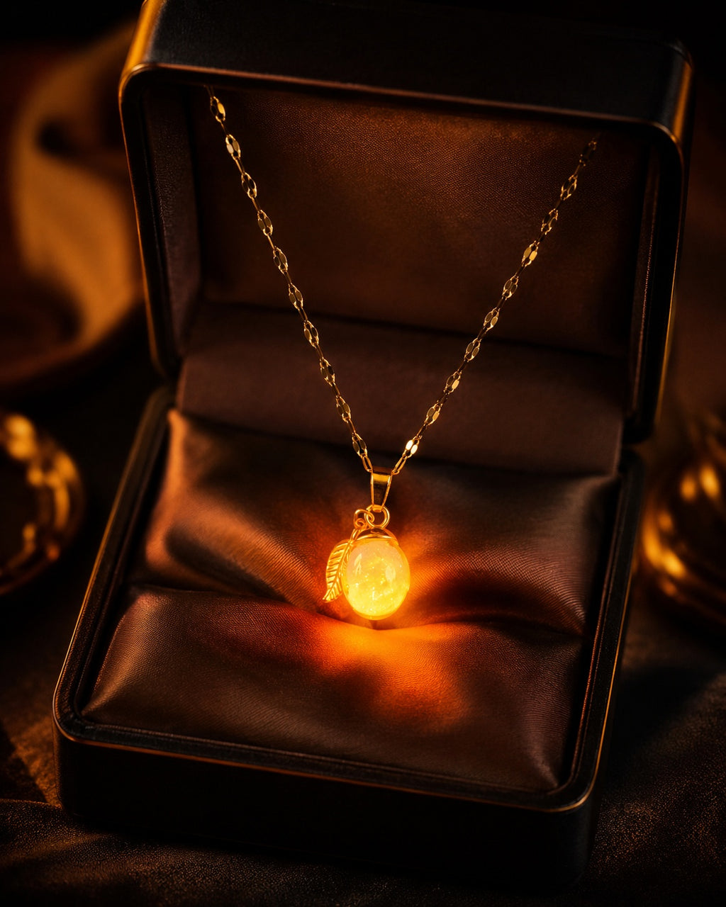 Collier or enchanté prune magique des fées