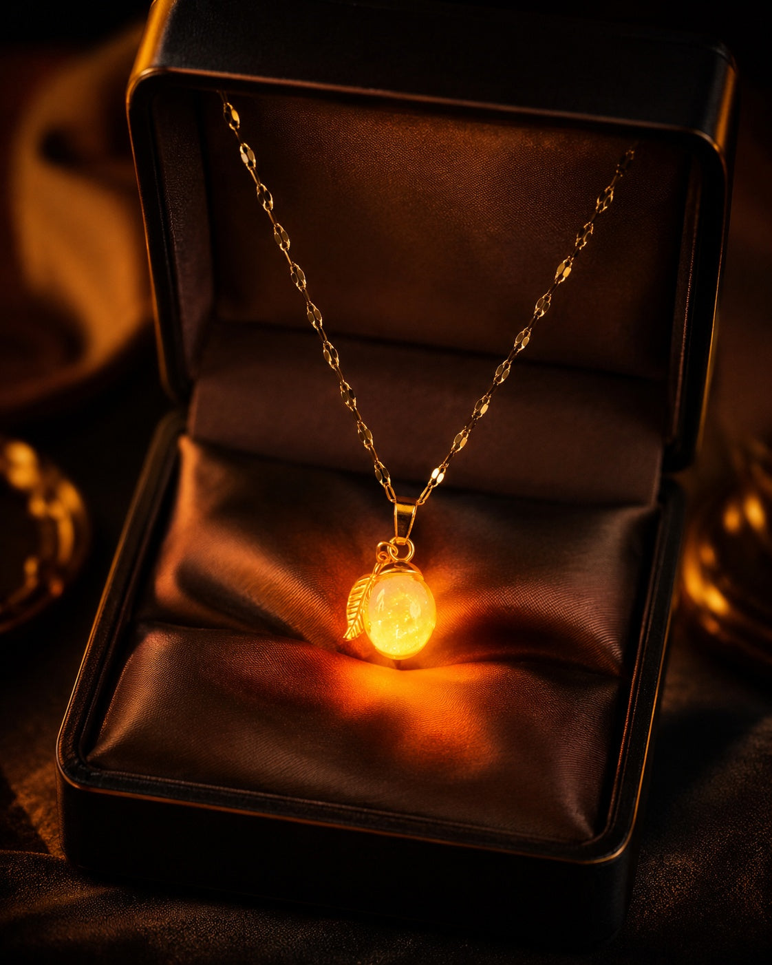 Collier or enchanté prune magique des fées