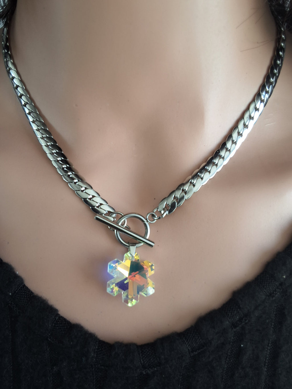Collier étoile pharmacie argent
