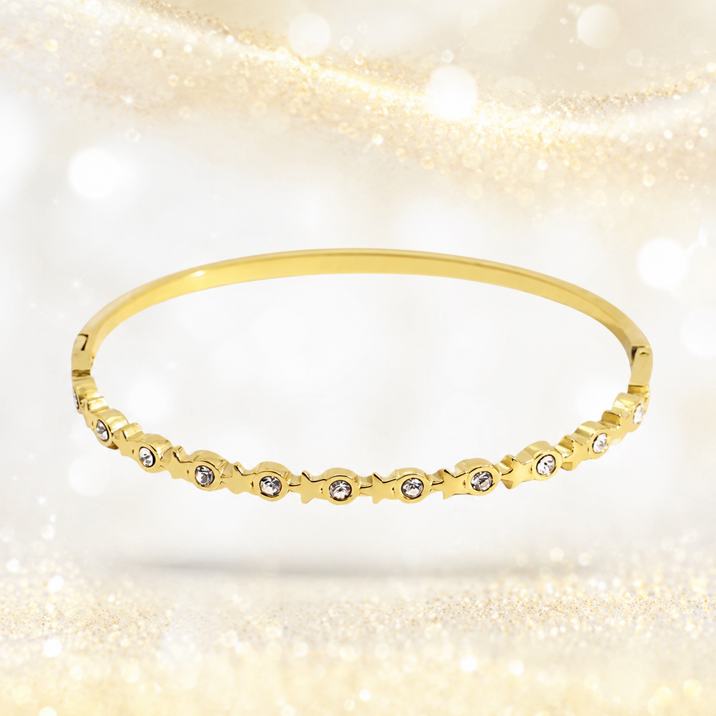 Le bracelet jonc doré étoilé