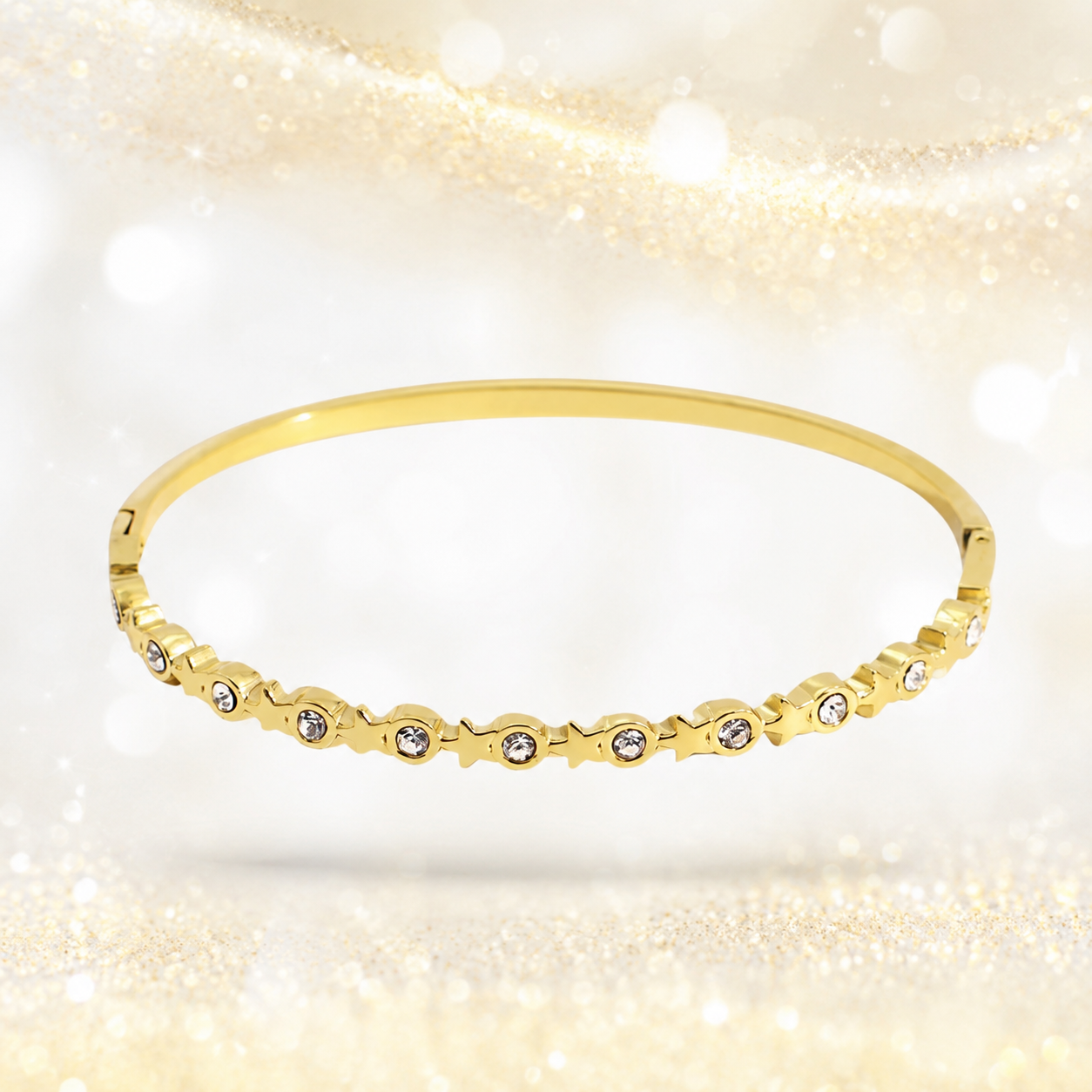 Le bracelet jonc doré étoilé
