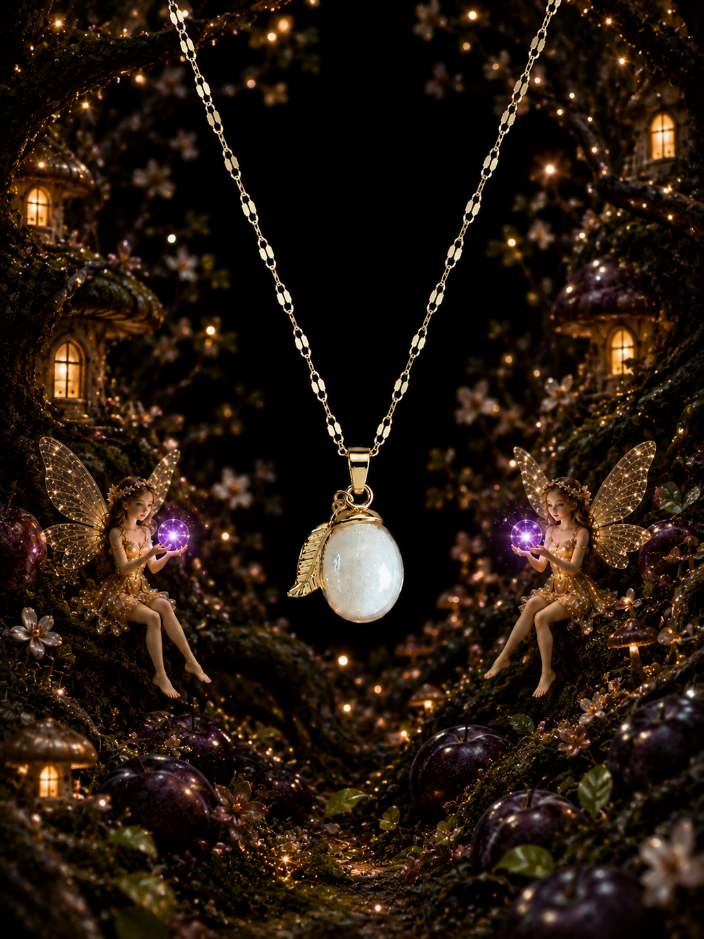Collier Prune Violette — Nuit Enchantée