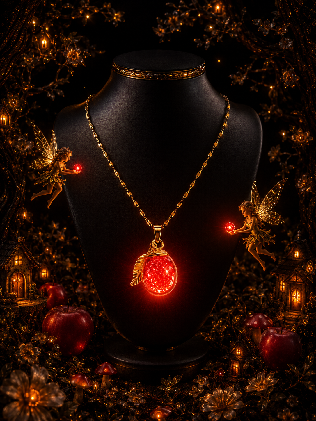 Collier Prune Rouge — Éclat des Fées