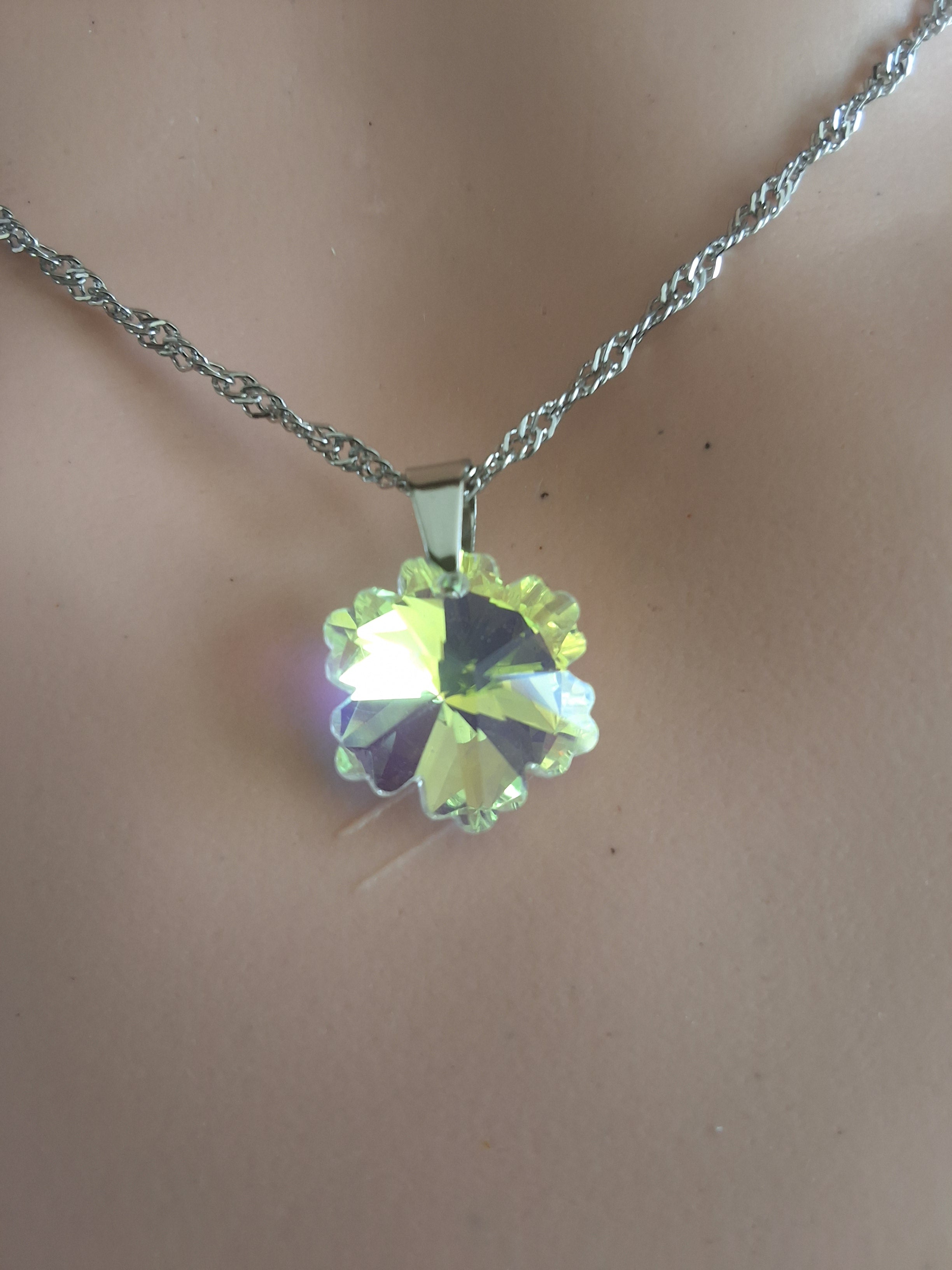 Collier petit flocon en cristal argent