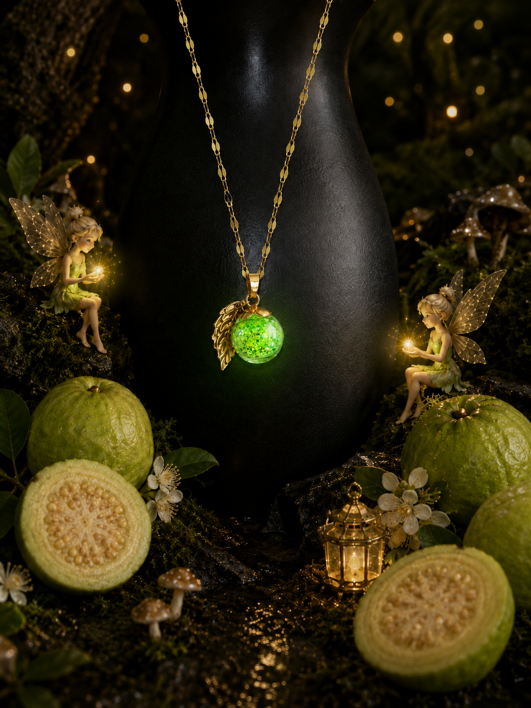 Collier Goyave Verte — Lueur Tropicale