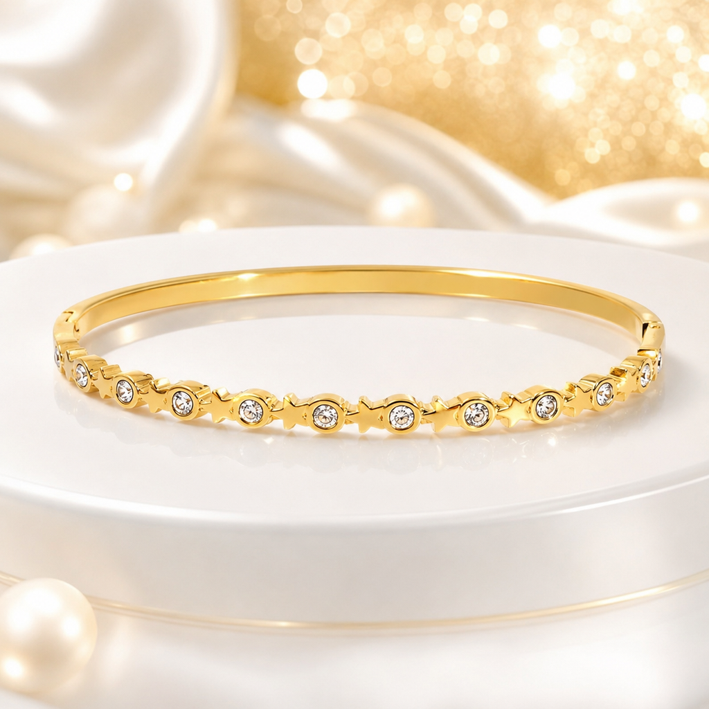 Le bracelet jonc doré étoilé
