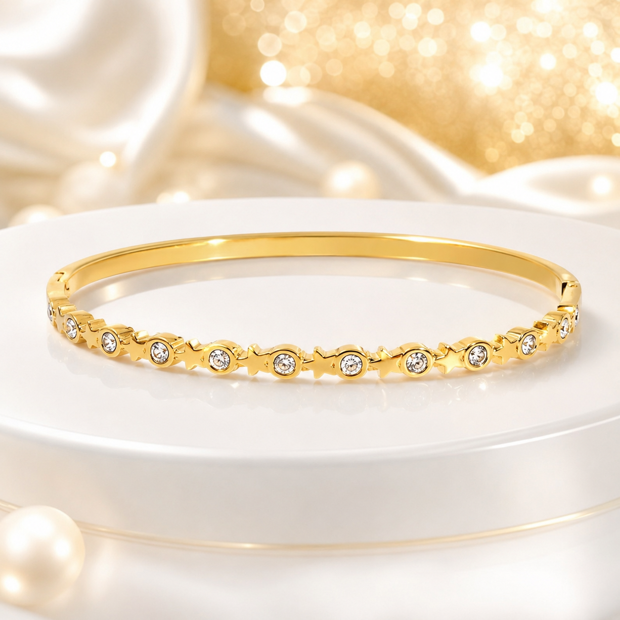 Le bracelet jonc doré étoilé