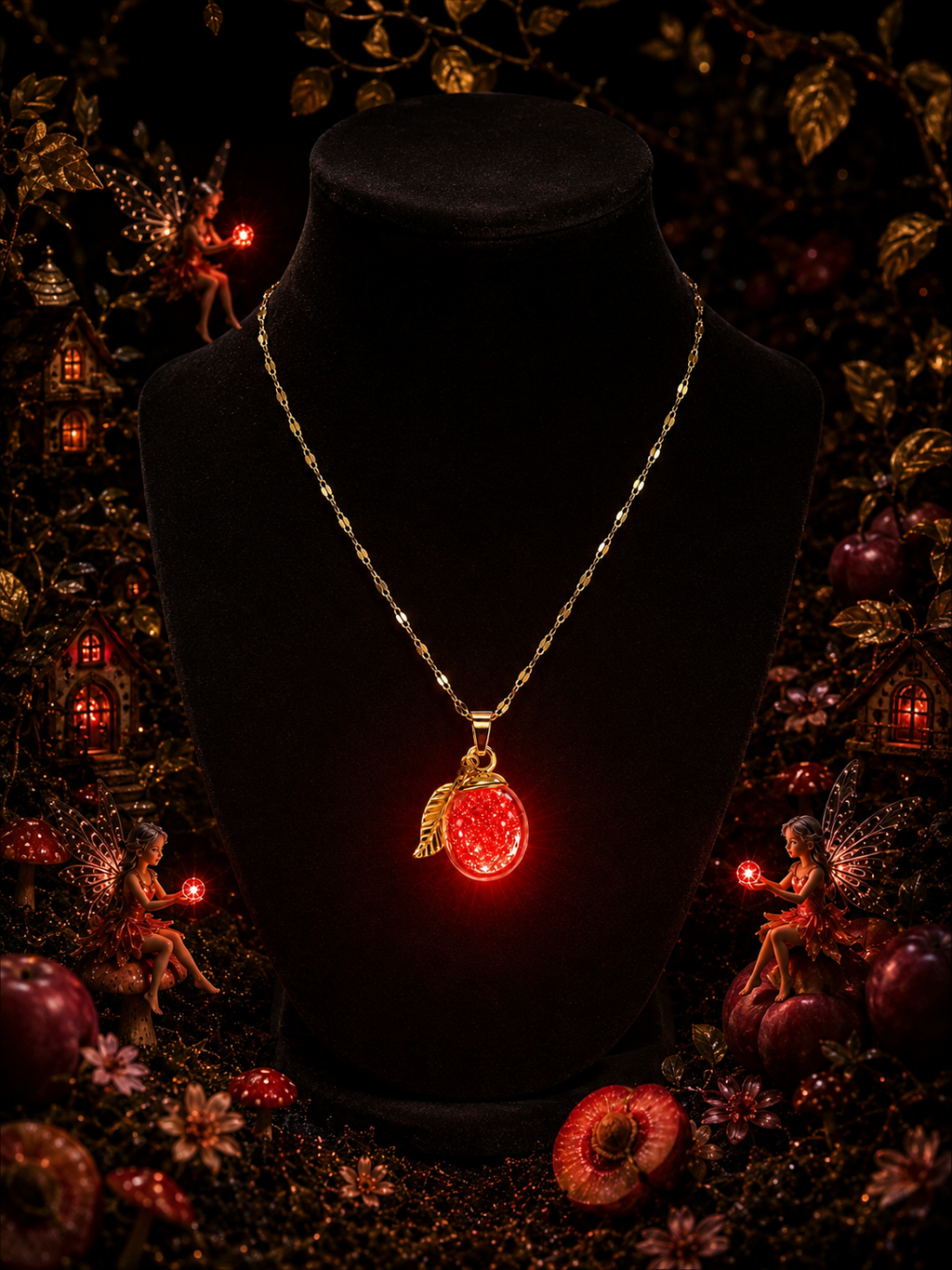 Collier Prune Rouge — Éclat des Fées