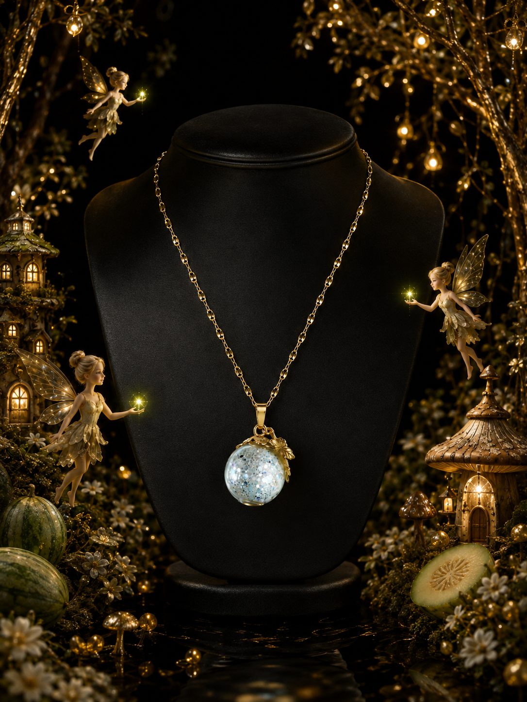 Collier Melon Vert — Jardin Enchanté