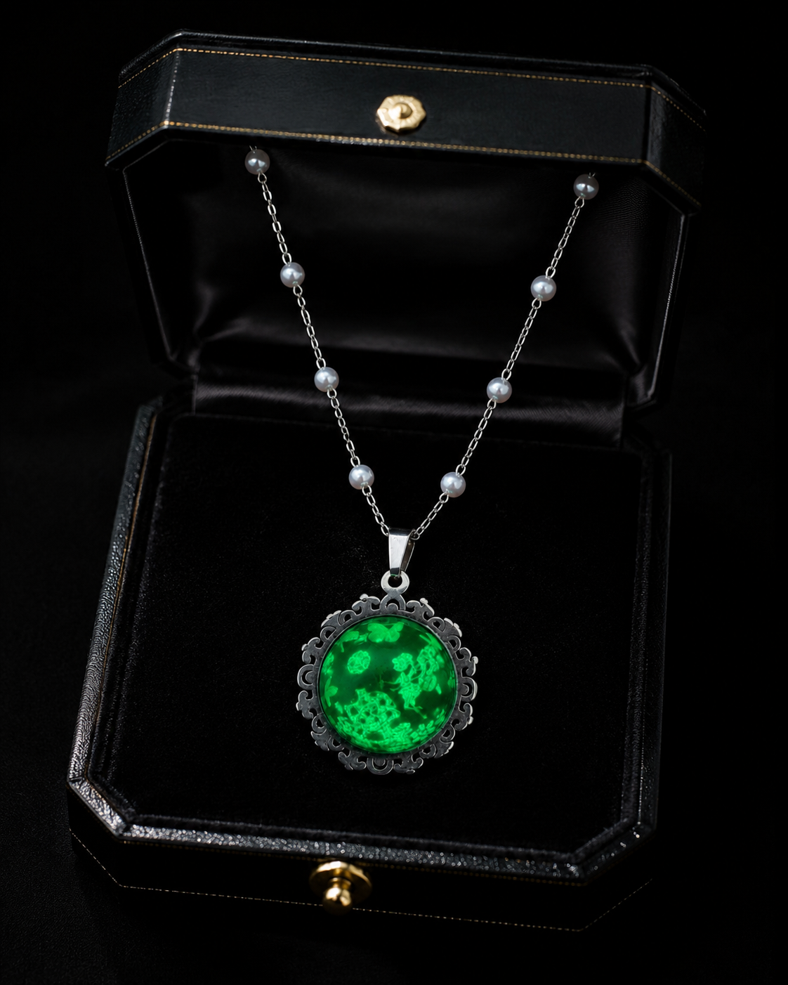 Collier rond à dentelle moyenne perle blanche de la fée félicia