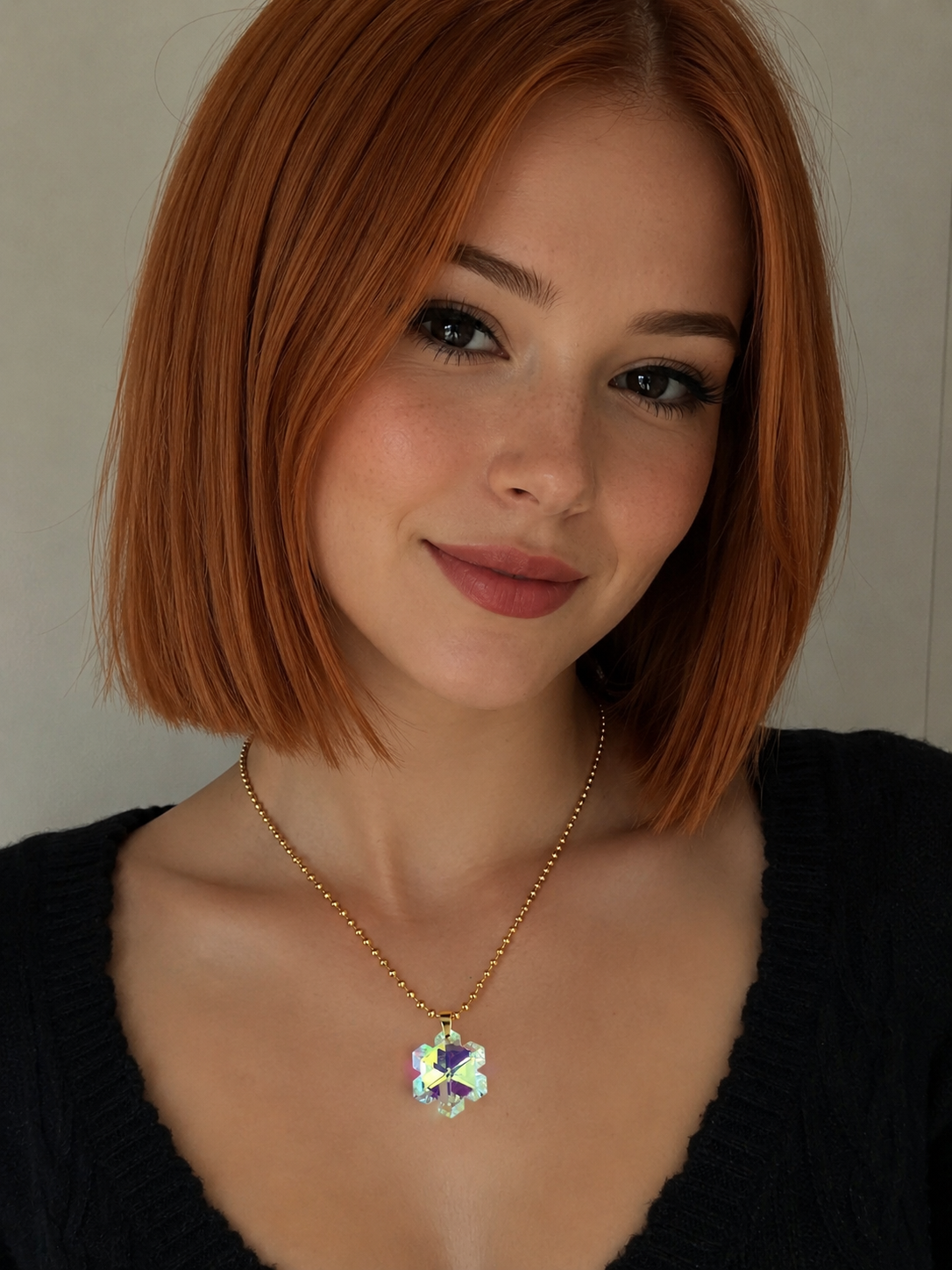 Collier gros flocon de neige en cristal or