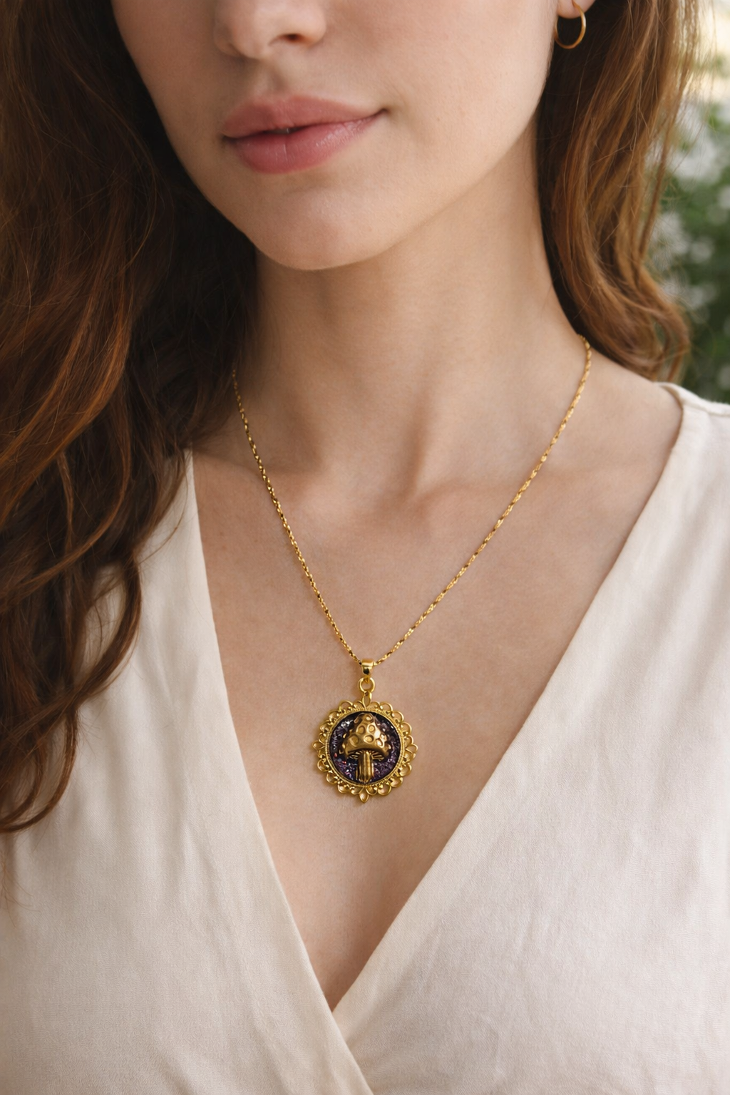 Collier champignon magique