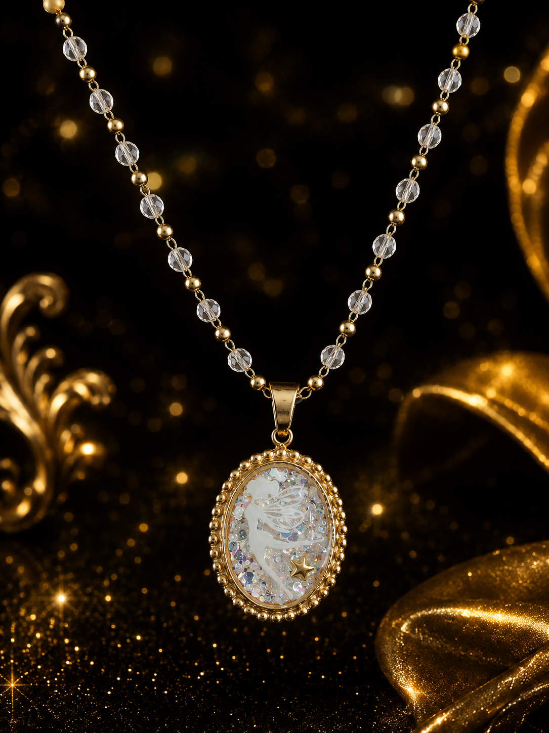 Collier Planissette – Fée lumineuse aux petits cristaux transparents