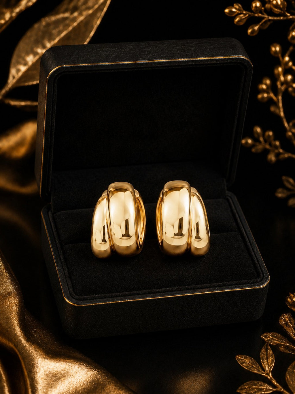 Boucles d’oreilles dorées double anneau – Chic moderne