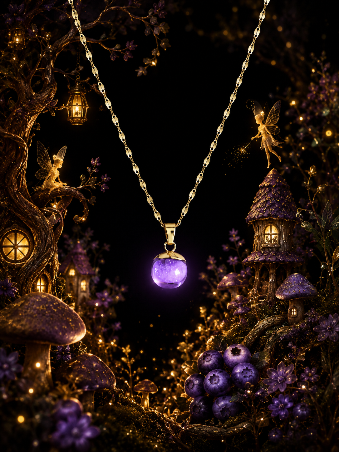 Collier Myrtille Violette — Lueur d’Améthyste