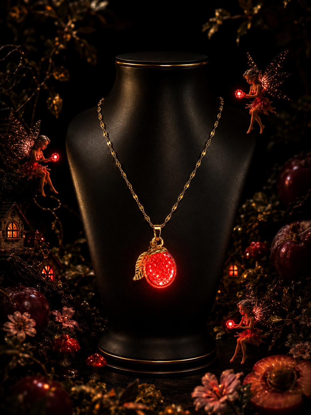 Collier Prune Rouge — Éclat des Fées