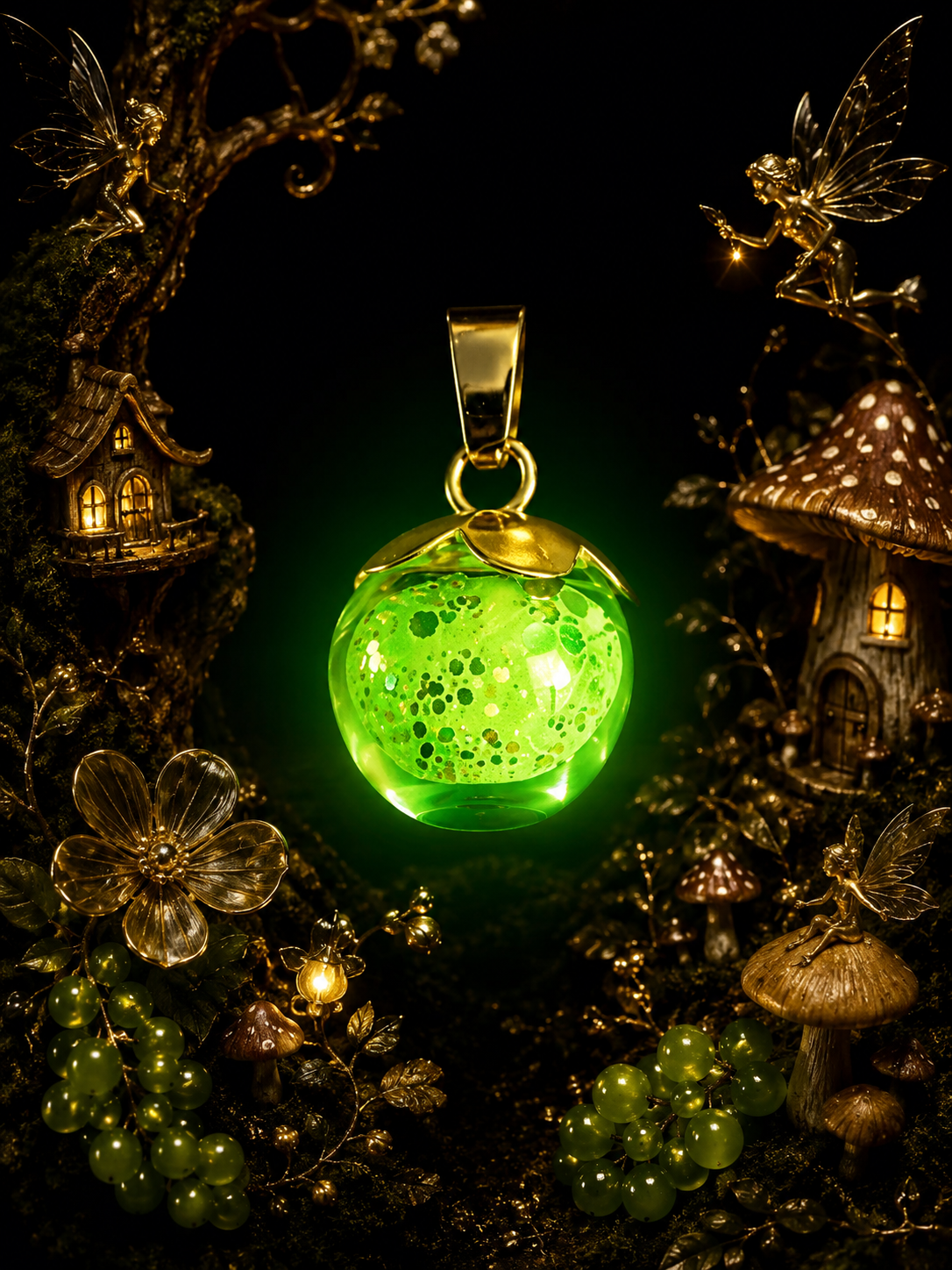 Collier Petite Groseille Verte — Lueur d’émeraude