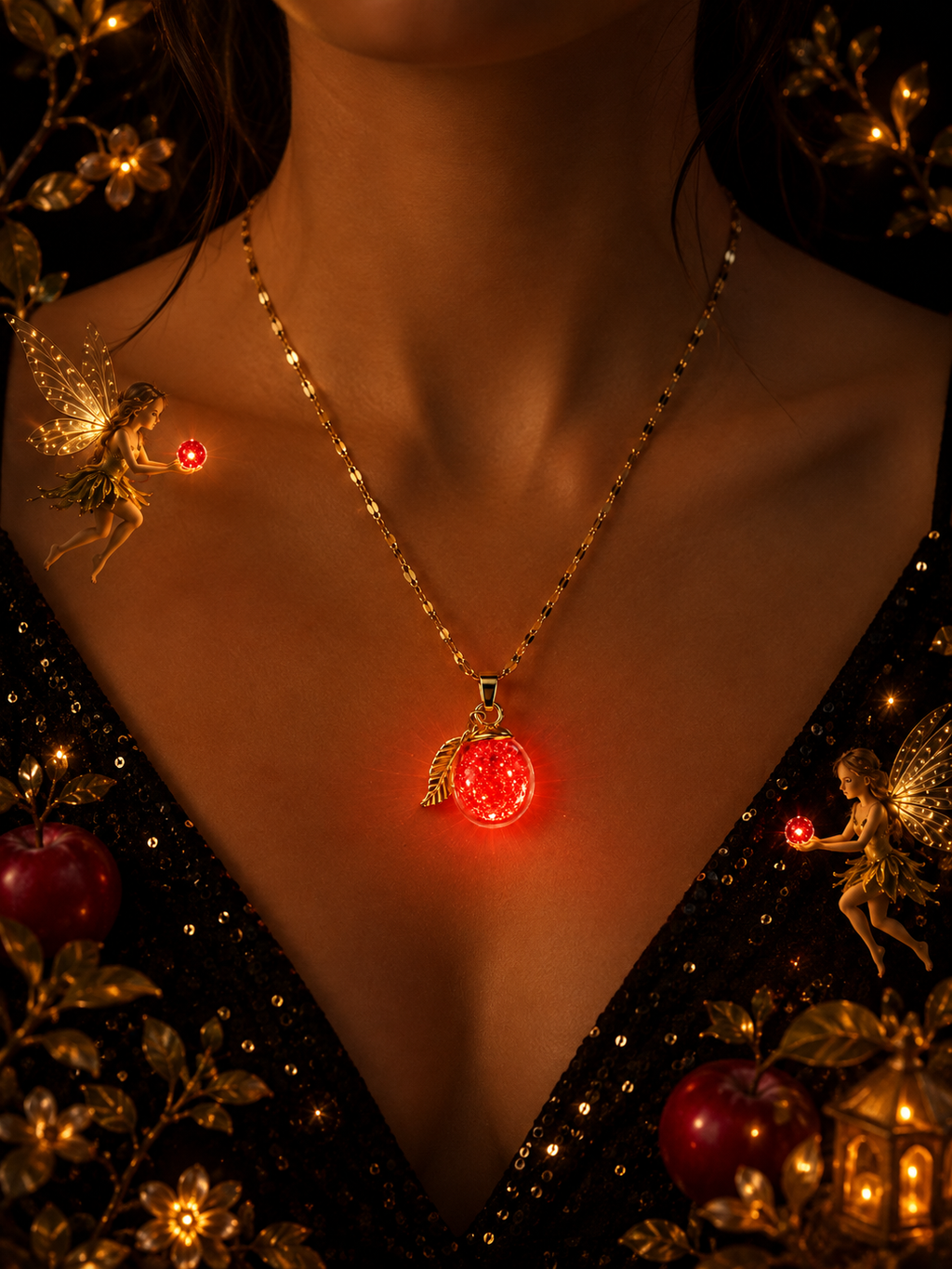 Collier Prune Rouge — Éclat des Fées