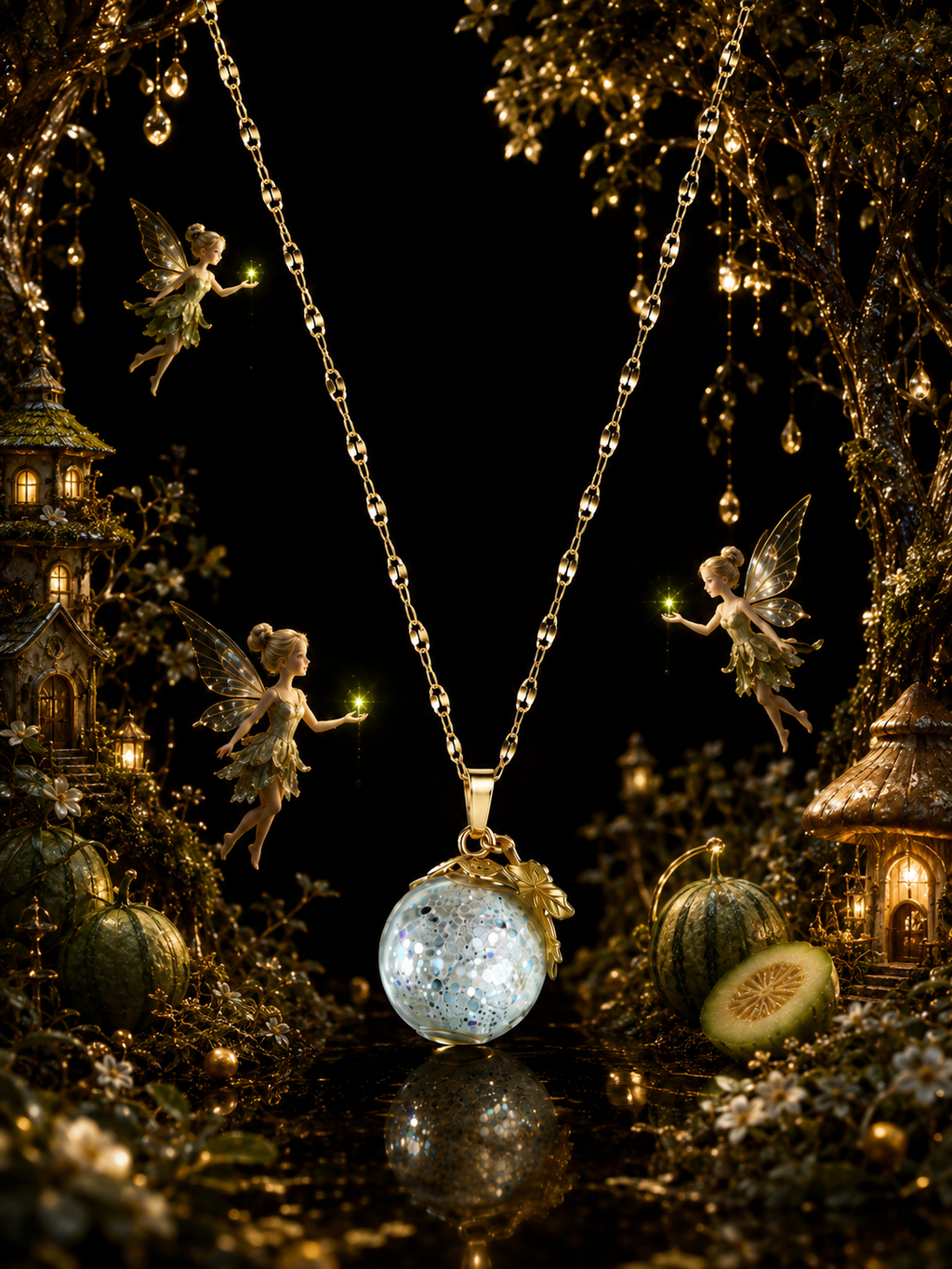 Collier Melon Vert — Jardin Enchanté