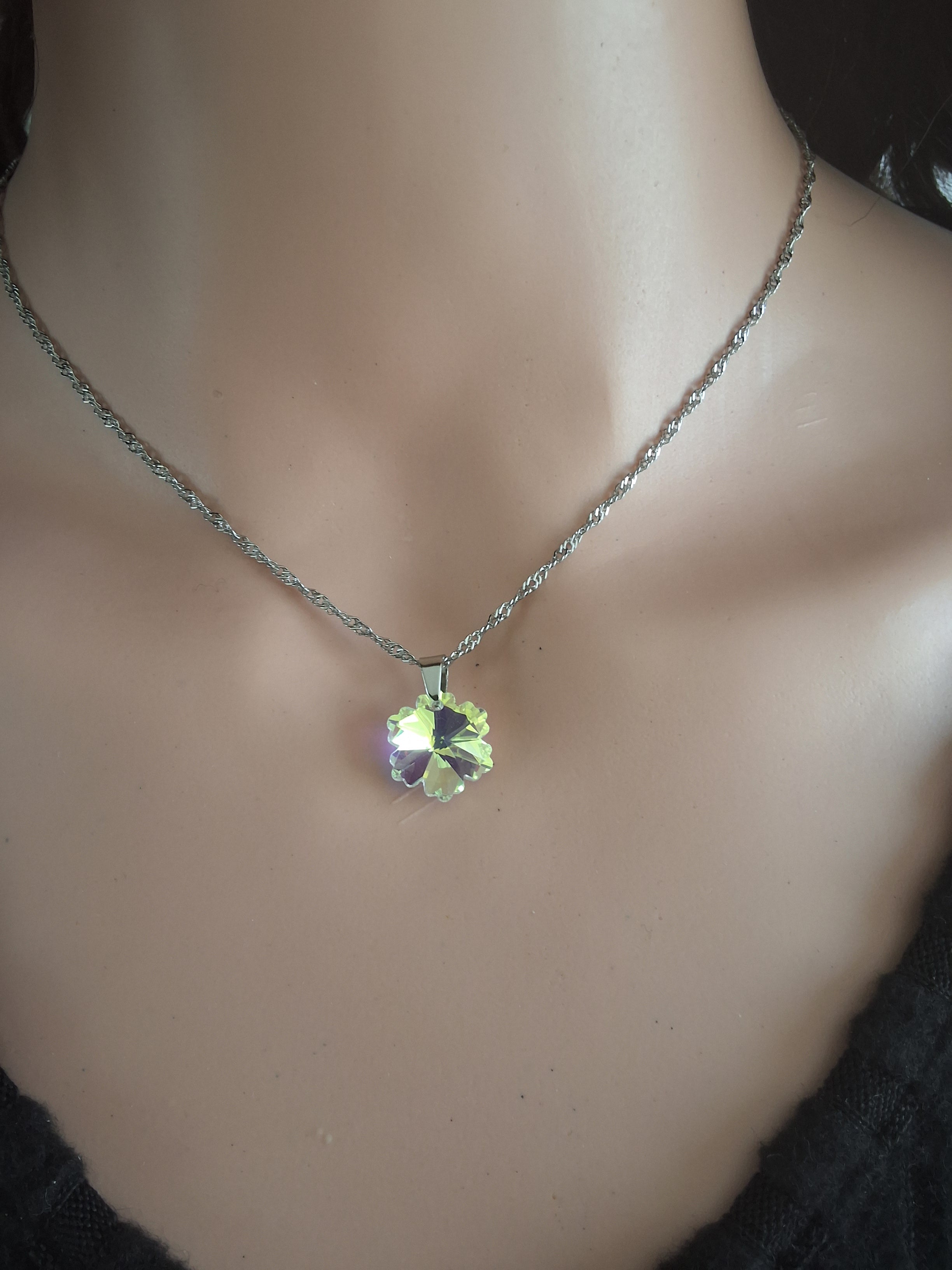 Collier petit flocon en cristal argent