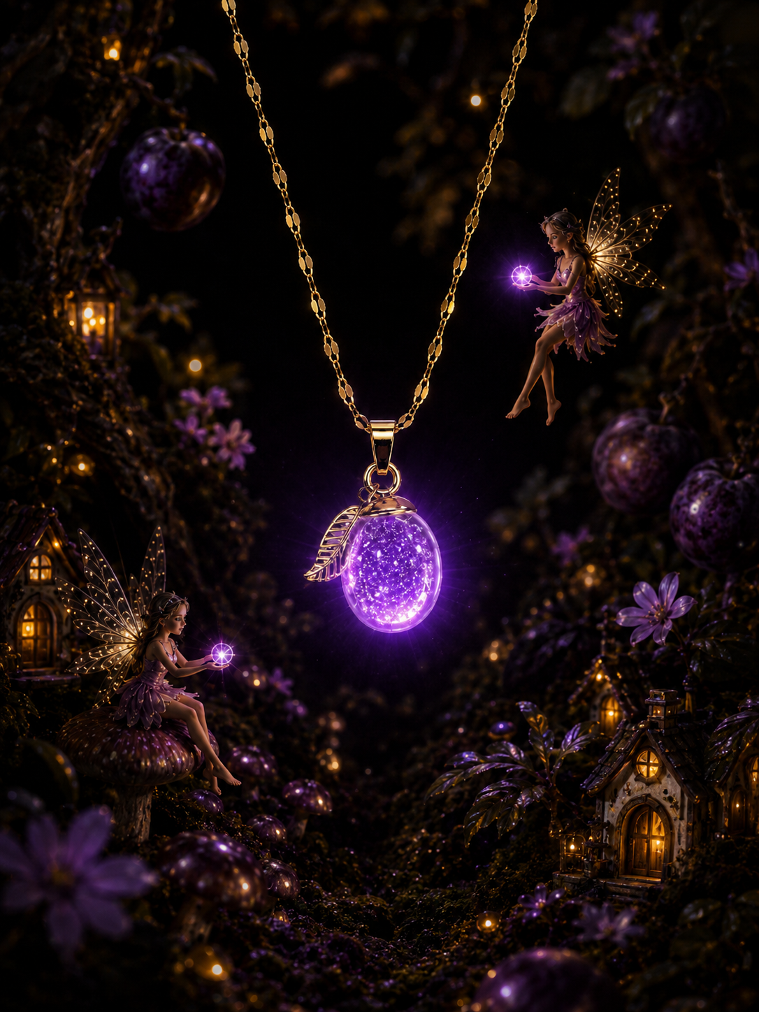 Collier Prune Violette — Nuit Enchantée