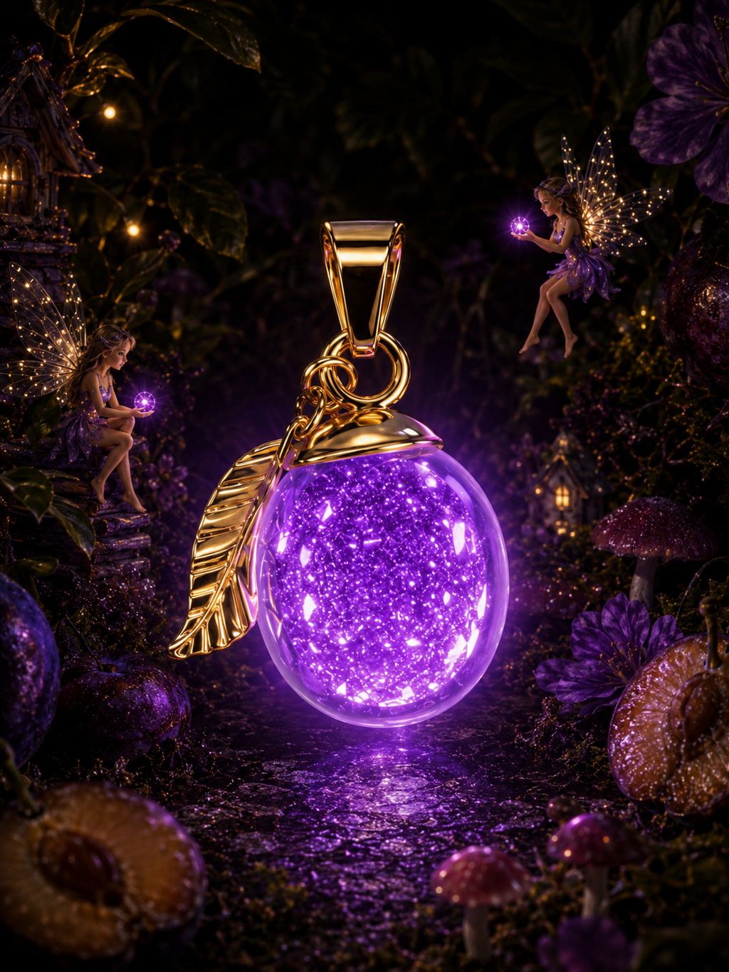 Collier Prune Violette — Nuit Enchantée
