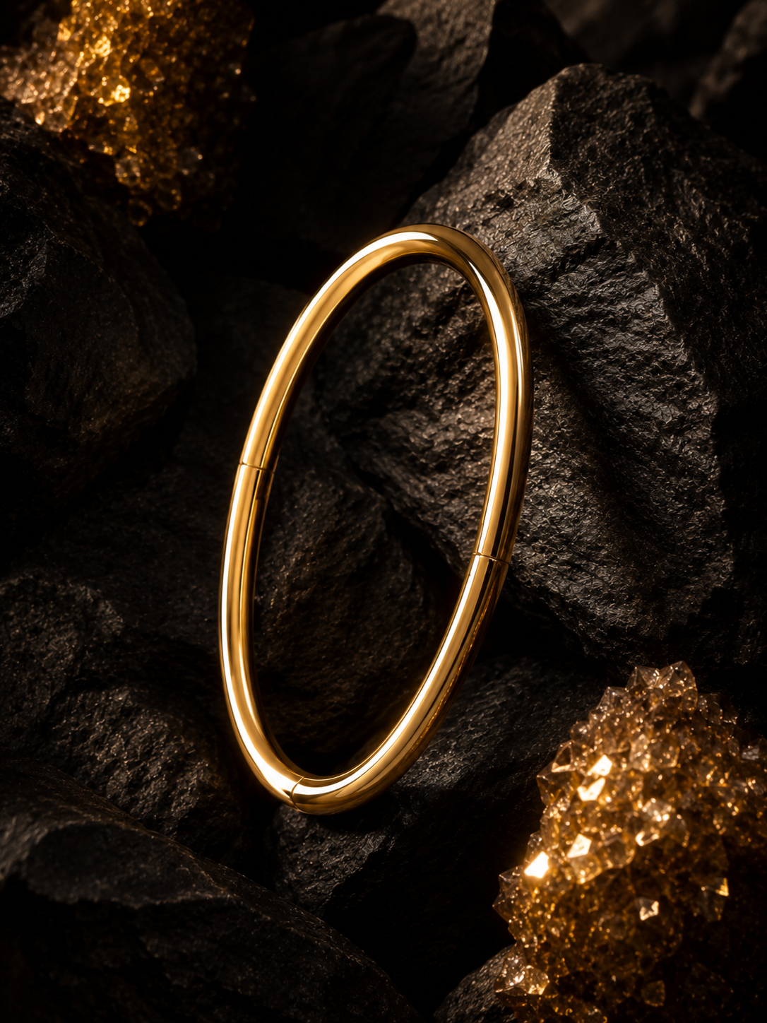 Bracelet jonc rigide doré