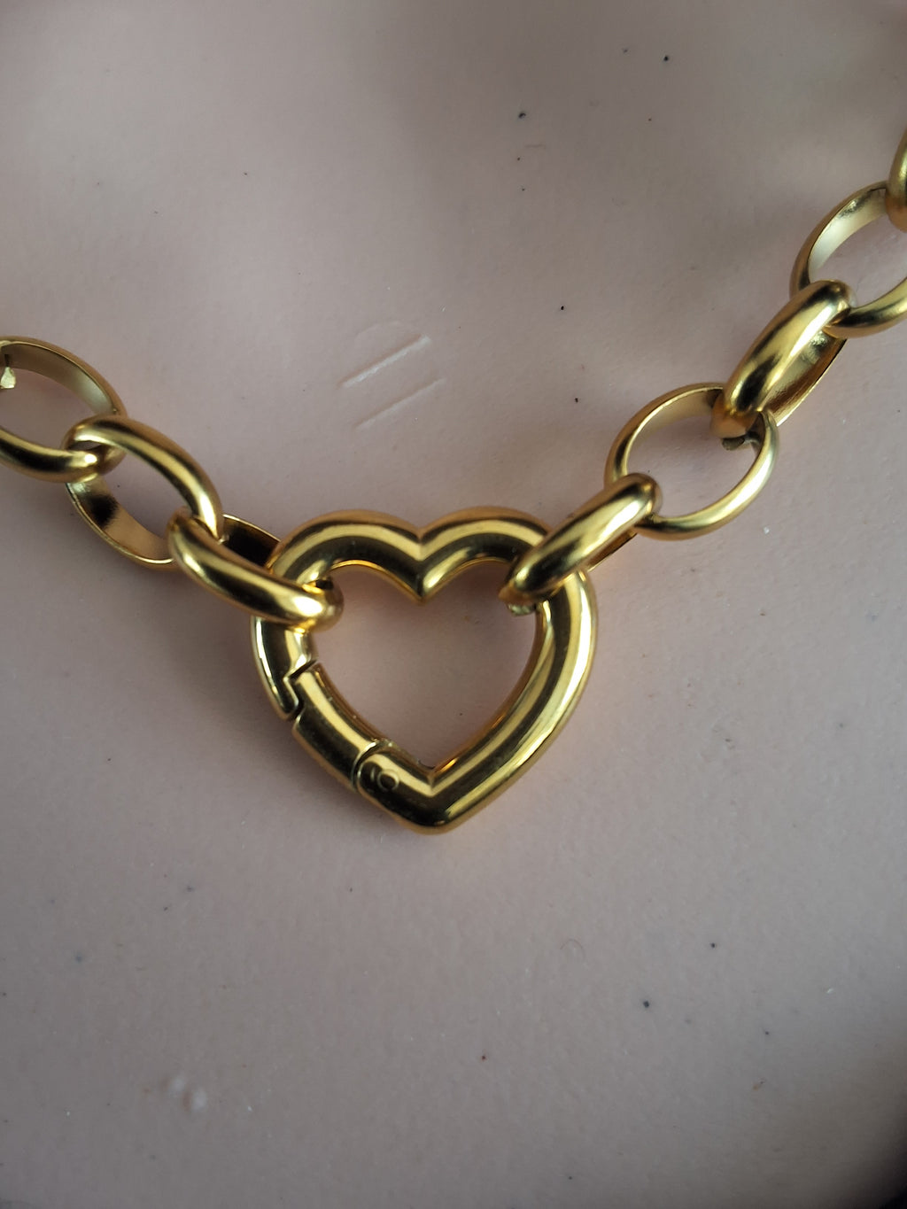 Collier cœur en acier or