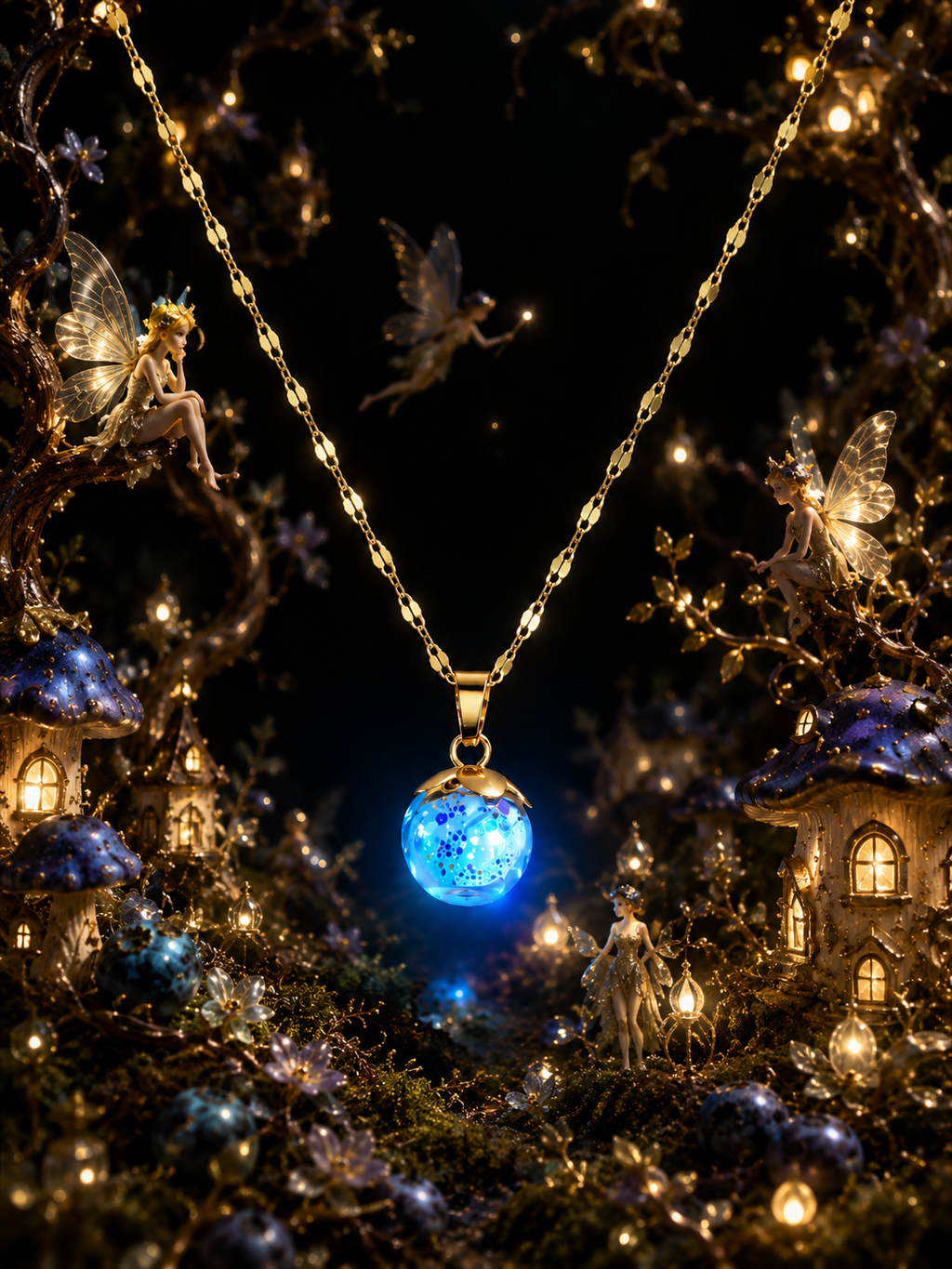 Collier Myrtille Bleue — lumière de topaze